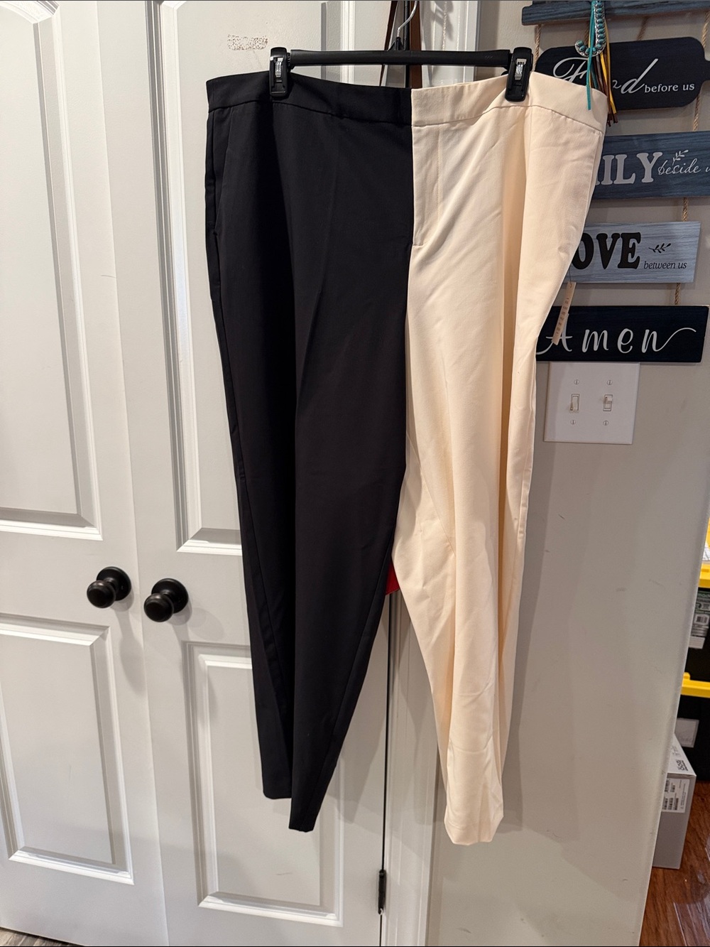 Eloquii Two-Tone Black and Cream Men’s Dress Pants